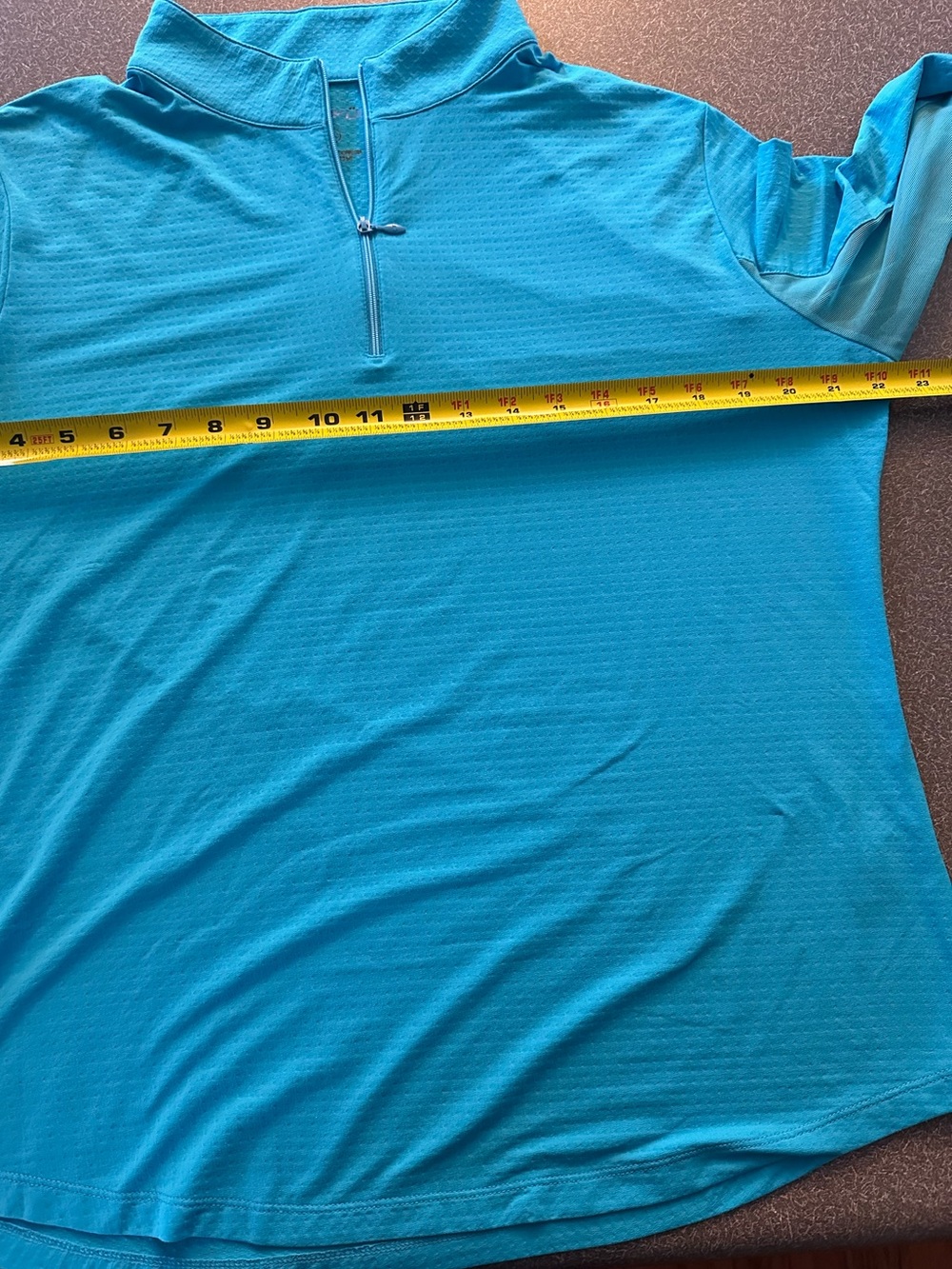 IBKÜL IceFil UPF 50+ Long Sleeve Quarter Zip Golf Sun Shirt Turquoise XL - Picture 5 of 10